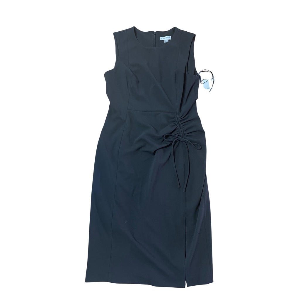 Calvin Klein Womens Black Ruched Side Sheath Dress CD2C1T3V Size 10